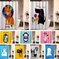 230x180cm Cartoon Animal Printing Polyester Fabric Shower Curtain For Bathroom Waterproof Bath Screen Curtains Home Decoration