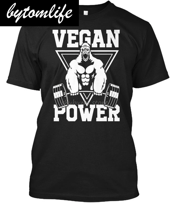 Футболка Vegan Power для тренировок с гориллой без этикетки Мужская хлопчатобумажная