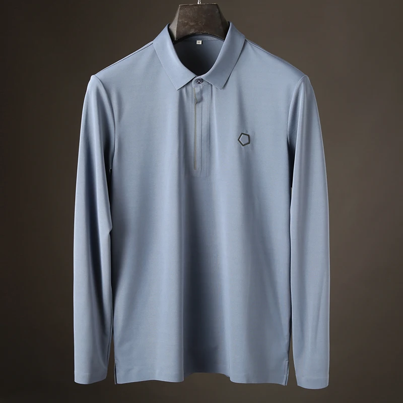 JSBD новая осенняя/зимняя футболка с отворотом мужская деловая Базовая