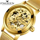 Новинка 2021, популярные спортивные мужские часы, повседневные водонепроницаемые автоматические механические часы ведущей марки со стальным сетчатым браслетом