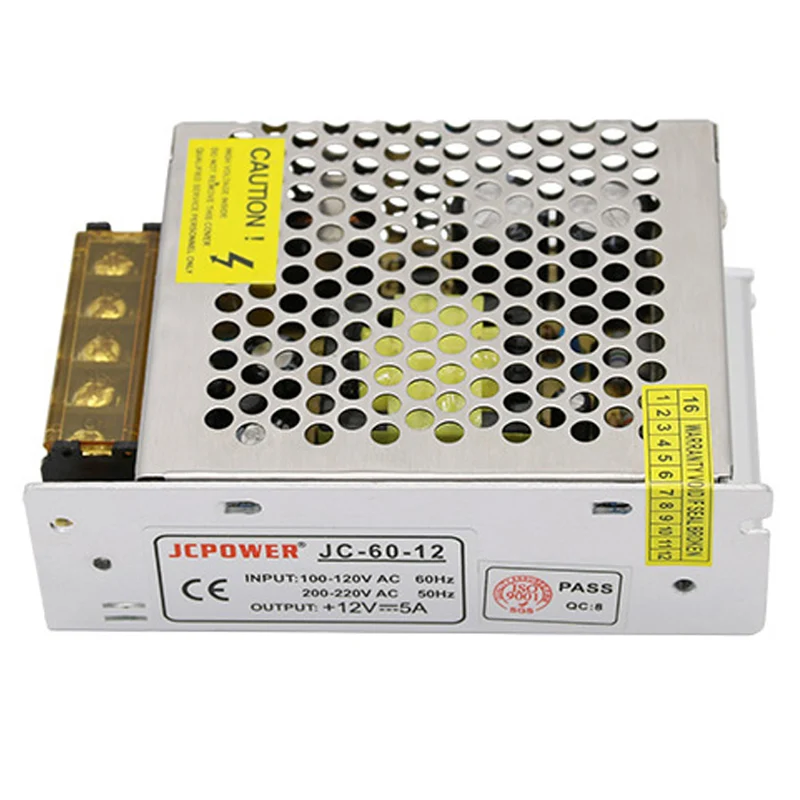 Фото Новый AC 100 ~ 220V к DC 12V 5A 60W источник питания для светодиодной ленты светильник CCTV дисплей адаптер зарядное устройство импульсный трансформатор светодиодный драйвер №2