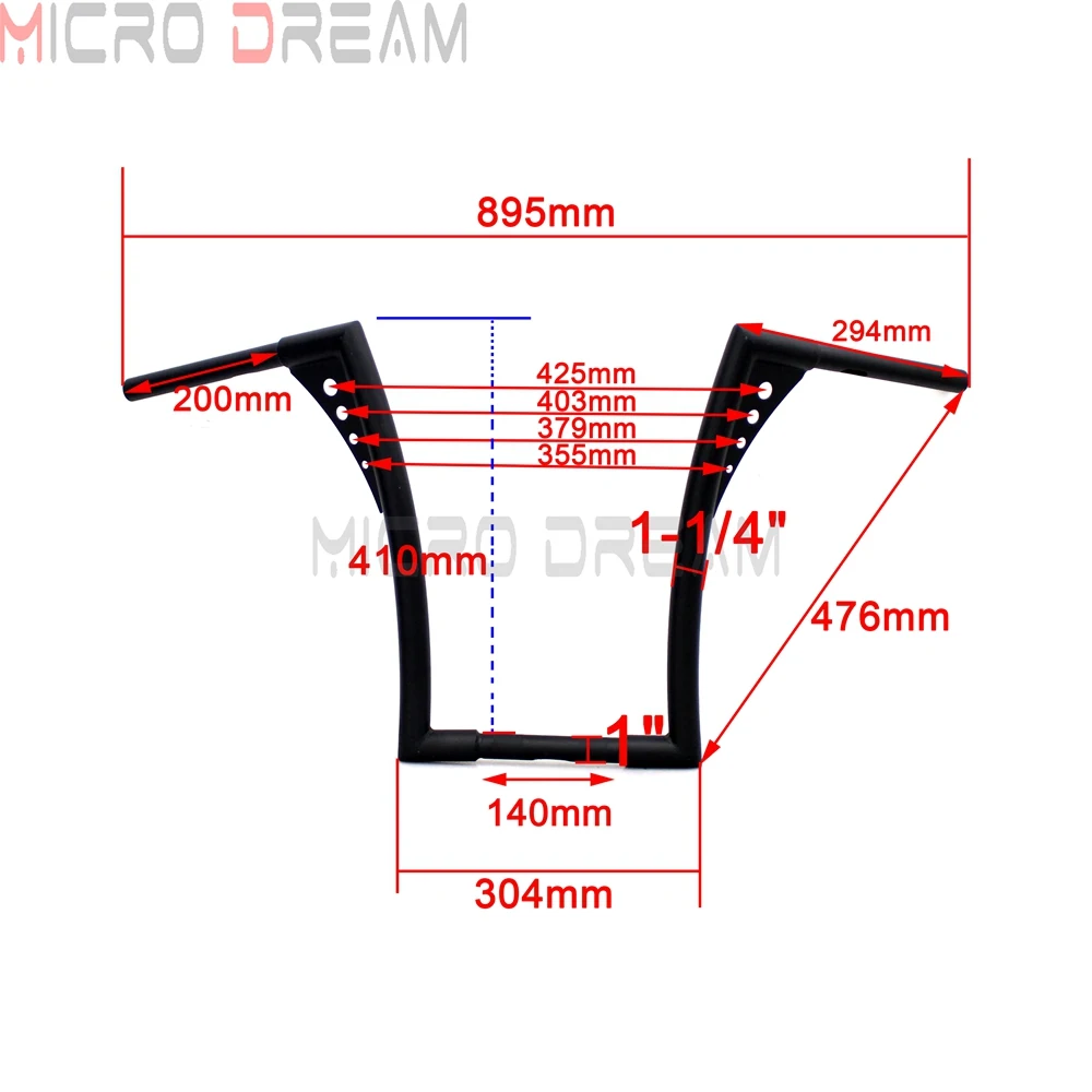 Хромированный мотоцикл 1 1/4 &quotApe Hangers руль 16&quot Rise Fat Bars для Harley Softail FLST FXST Bobber Dyna