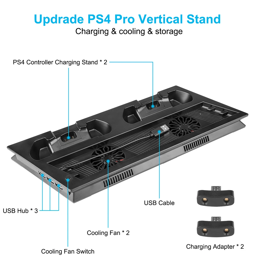 Док станция для консоли PS4 Pro обновленная вертикальная подставка светильник