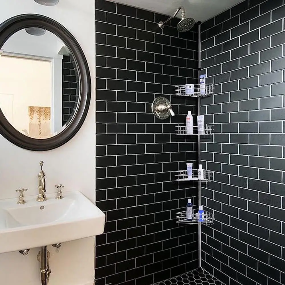 4 ярусная металлическая душевая угловая полка Caddy для ванной комнаты органайзер