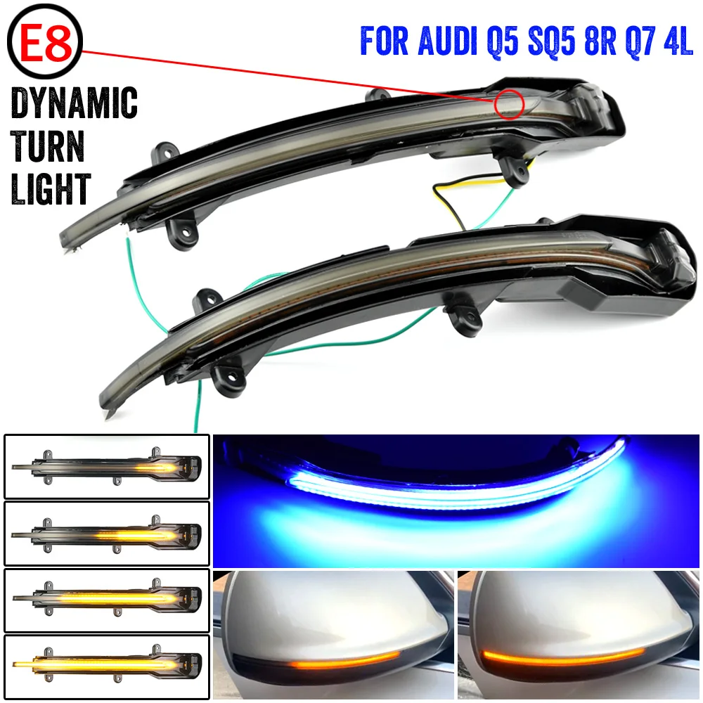 

For Audi Q5 SQ5 8R Q7 4L Dynamic Blinker LED Turn Signal Side Mirror Lights indicator 2010 2011 2012 2013 2016