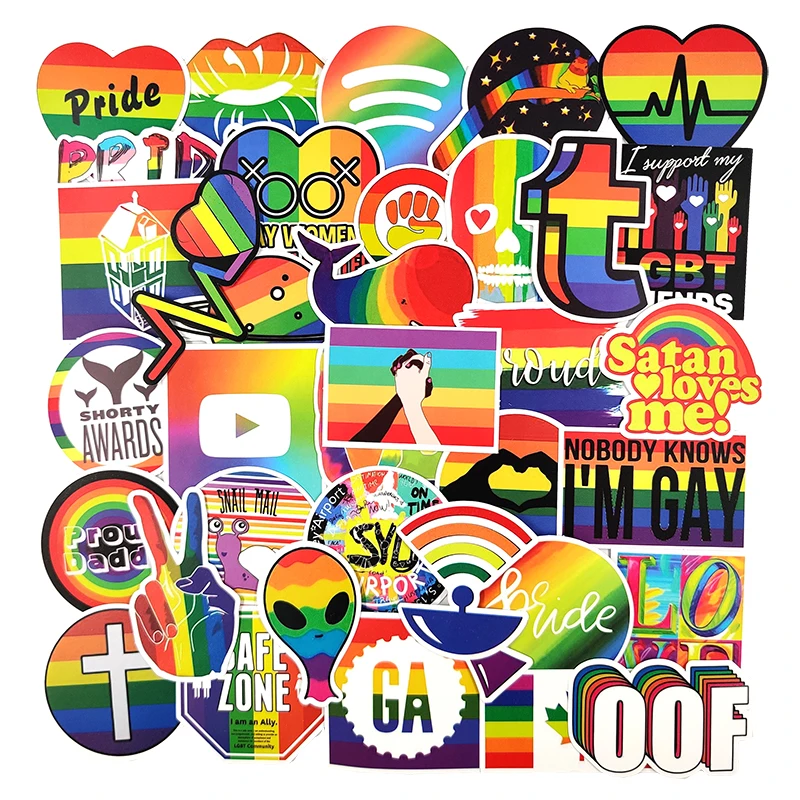 Наклейки с радужными прожилками 10/30/50 шт./упак. стикеры граффити для ноутбука