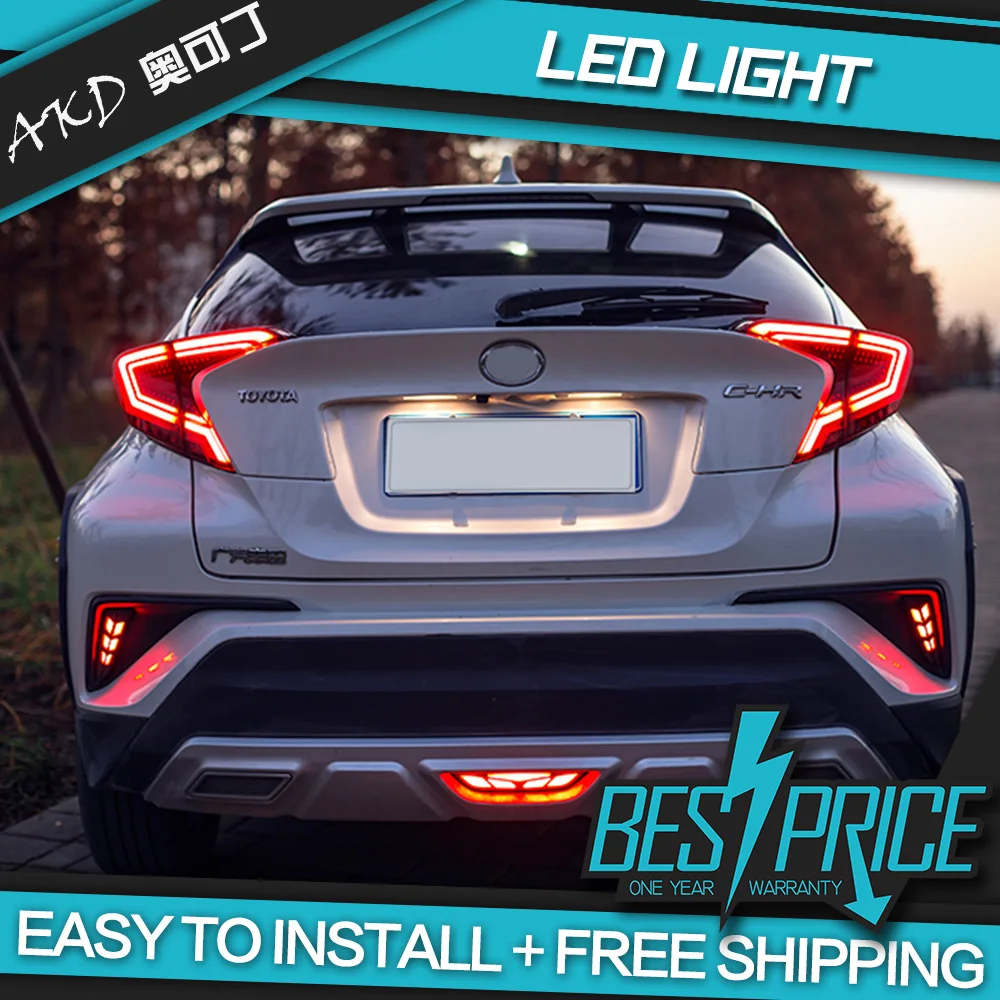 AKD tuning cars Tail lights For Toyota C-HR CHR Taillights LED DRL Running Fog dynamic signal light |