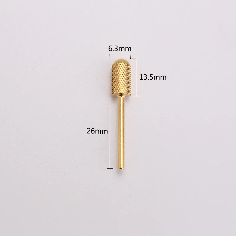 Золотые круглые сверла для ногтей аксессуары фрезы 3/32 дюйма педикюра