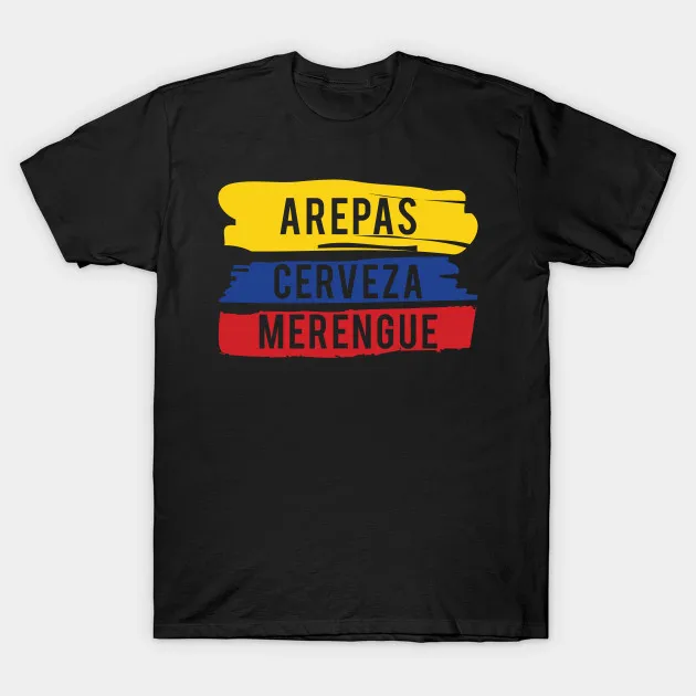 Arepas Beer ZA Merengue. Уникальный колумбийский флаг футболка. Летняя хлопковая Футболка с