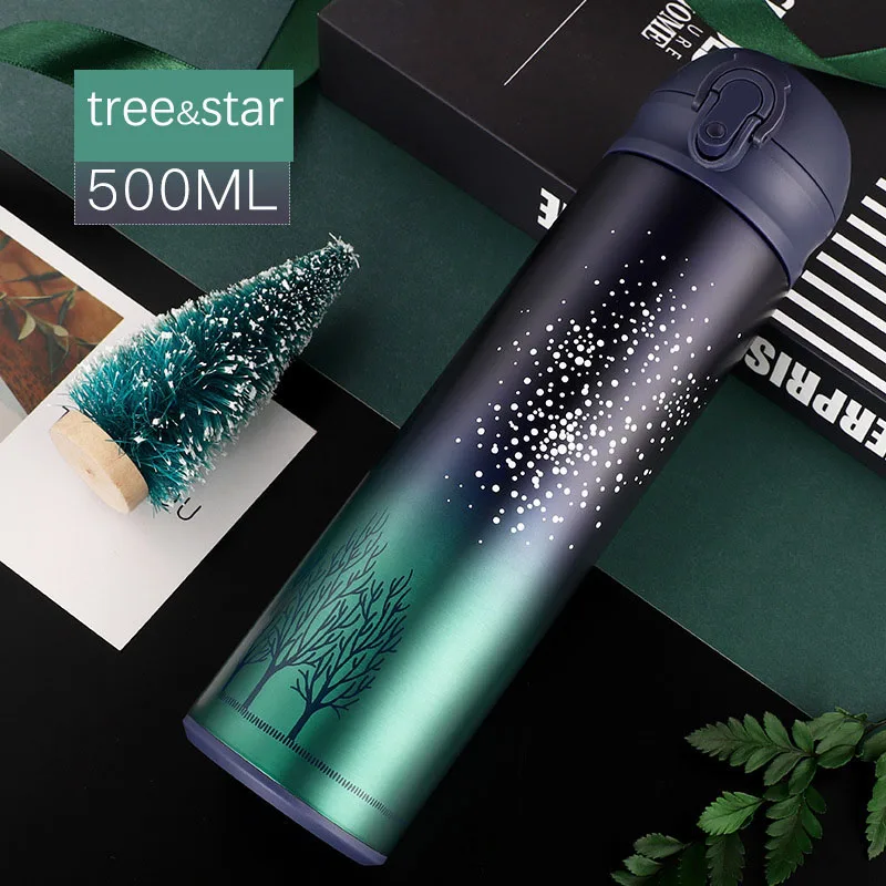 

stainless steel thermos bottle double wall water bottle for travel camping hiking cycling