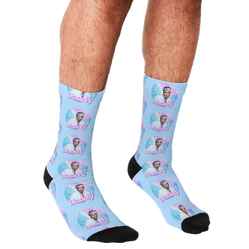 

2021 Funny Socks Men harajuku Christmas Nicolas Cage Printed Happy hip hop Men Socks Novelty Skateboard Crew Casual Crazy Socks