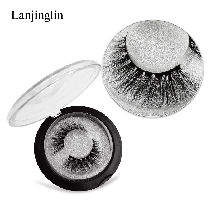 LANJINGLIN, 1 пара, 3d, норковые ресницы, ручная работа, Полоска, ресницы, накладные натуральные, искусственные ресницы, норковые ресницы, безвредный макияж