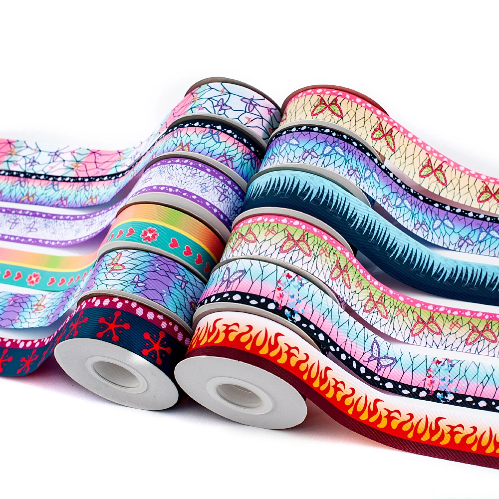 Корсажная лента 10 ярдов разных размеров с принтом из японского аниме Kimetsu No Yaiba |