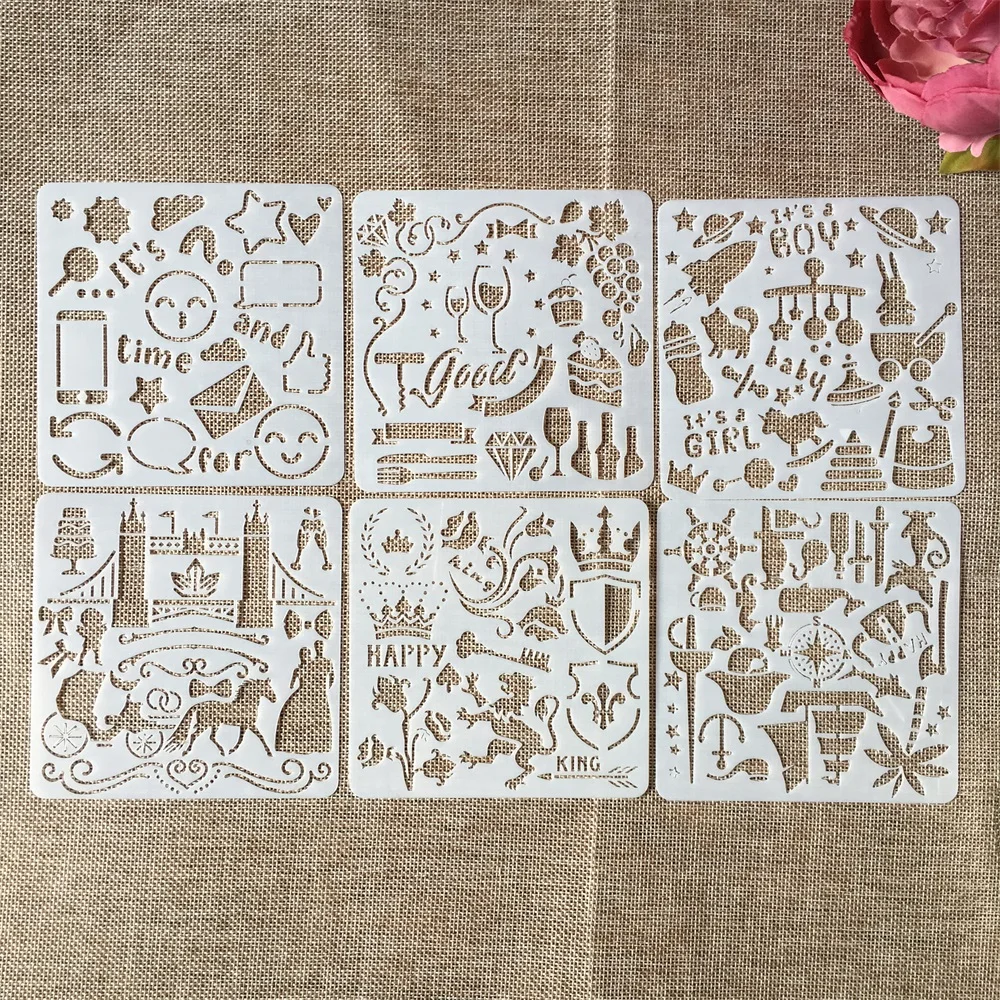 6 шт. 11 см сказочные слова винные вечерние трафареты пиратский король Сделай Сам