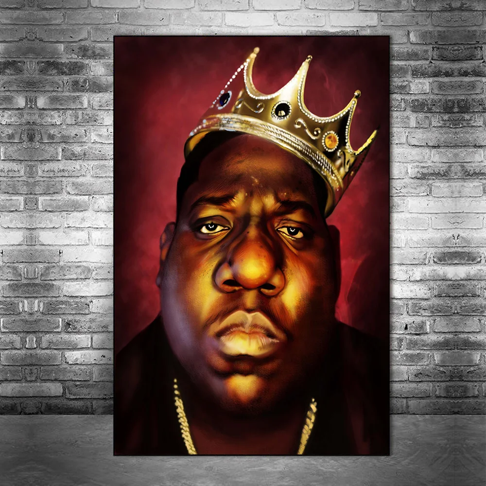 Бигги Смолс Современные художественные плакаты и принты портрет Biggie Малый холст