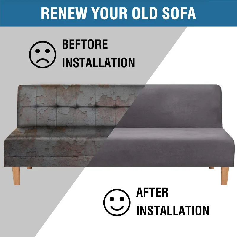 Бархатный плюшевый чехол для дивана без подлокотников эластичное покрытие