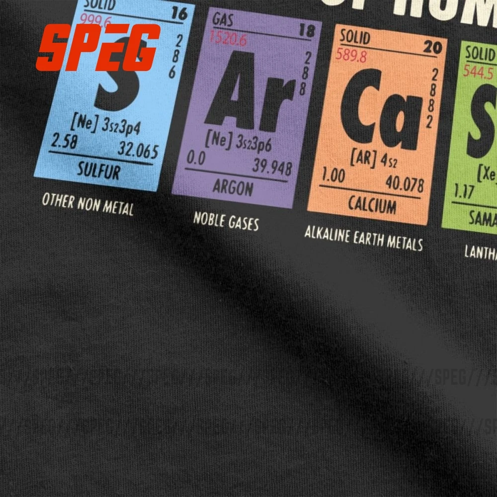 Мужская забавная футболка с журналом Таблица юморов S Ar Ca Sm Science Sarcasm первичными
