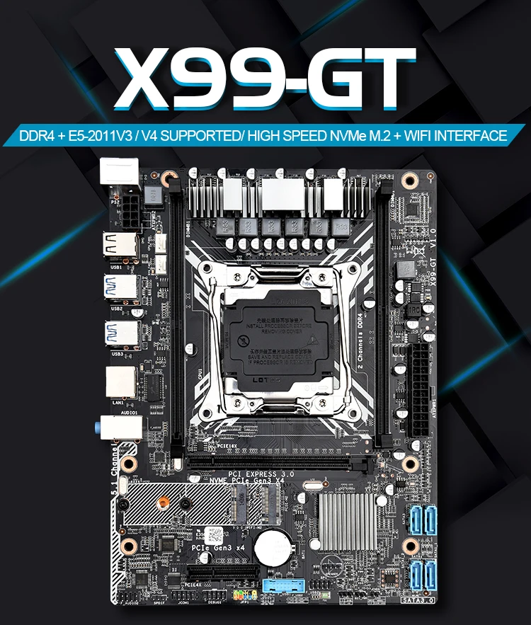 Материнская плата X99GT 2-канальный комплект с Xeon E5 2620 V3 и 2 шт. DDR4 8 Гб 2133 МГц память ECC