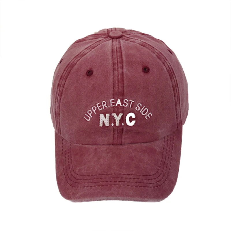 washed 100% cotton baseball cap hat for women men vintage dad NYC embroidery letter outdoor sports visor caps | Аксессуары для