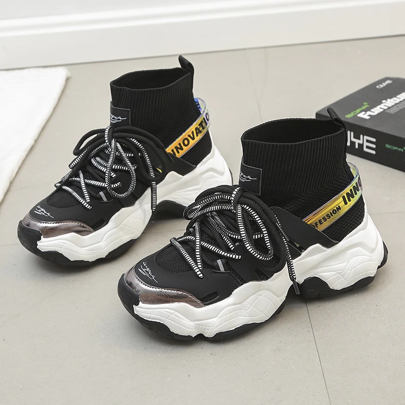 

Женские кроссовки на массивной подошве, повседневная сетчатая обувь в стиле Харадзюку, на платформе, новинка 2021