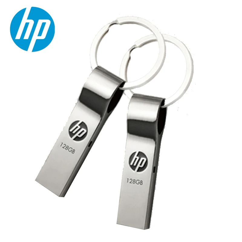 USB флеш накопитель HP V285W оригинальный металлический на цепочке для ключей 64 ГБ 32 16