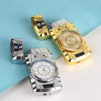 creative metal inflatable lighter straight into colorful light watch cigarette lighter smoking accessories gadgets for men gifts