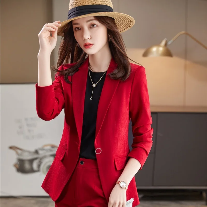 High Quality Fleece Women's Coat Fashion Casual Jacket OL Styles Autumn Blazers for Women Ladies Offer Work Blazer Outwear Tops