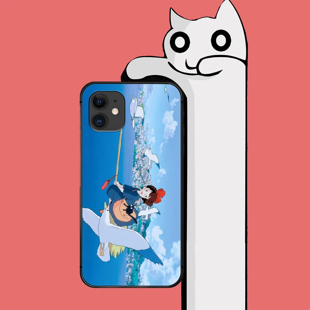 

Totoro Miyazaki Hayao Phone Case Cover For Iphone 6 6S 7 8 11 12 Se 2020 X Xs Xr Pro Max Plus Mini Black Bumper Waterproof Tpu