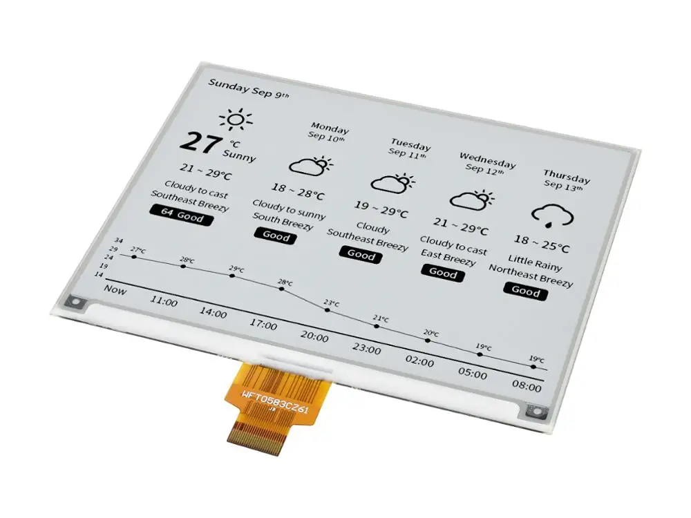 Электронная бумага Waveshare 5 83 дюйма E Ink Raw Display 648 × 480 пикселей черный/белый