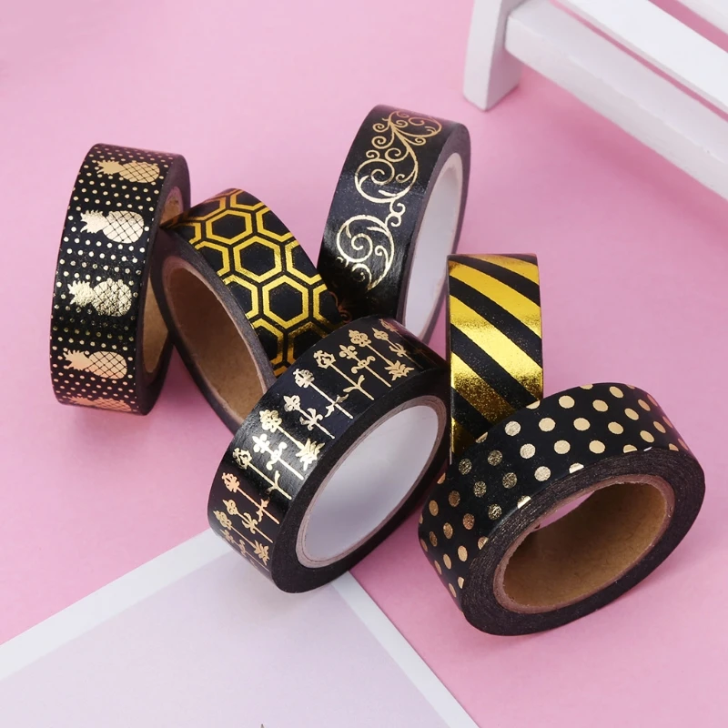 

Gold Foil Washi Tape Adhesive Scrapbooking Christmas Photo Album Decor Craft DIY 203B