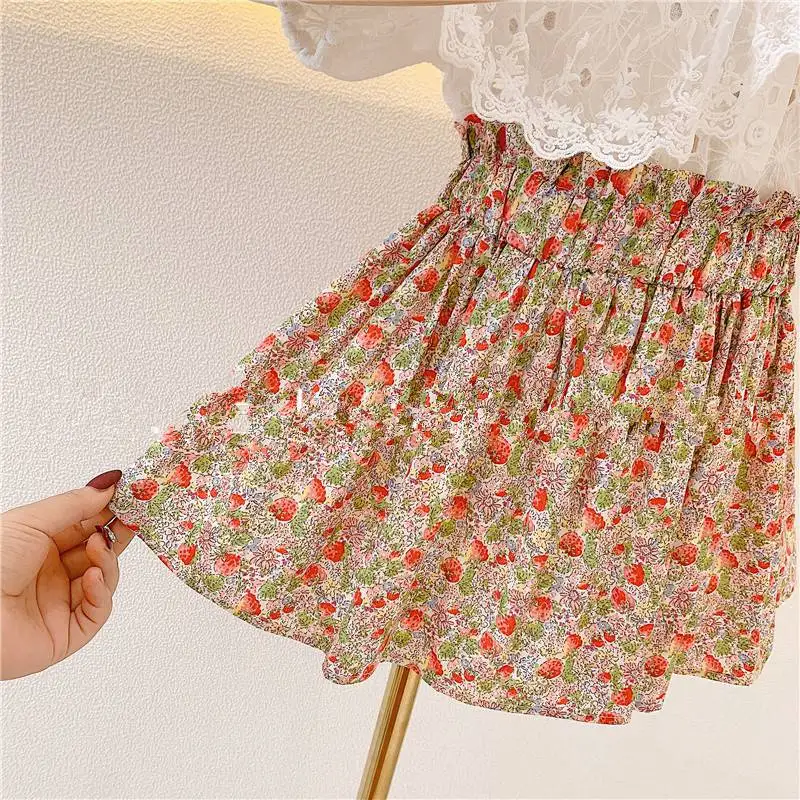 

Baby Girl Summer Clothes Set Lace T-Shirt+Skirts 2Pcs Princess Girls Clothing 2-7 Years Children Summer Clothes Party Christmas