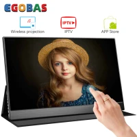 egobas 15 6inch touchscreen smart portable monitor wireless projection android system wifi blueteeth usb c hdmi compatible otg