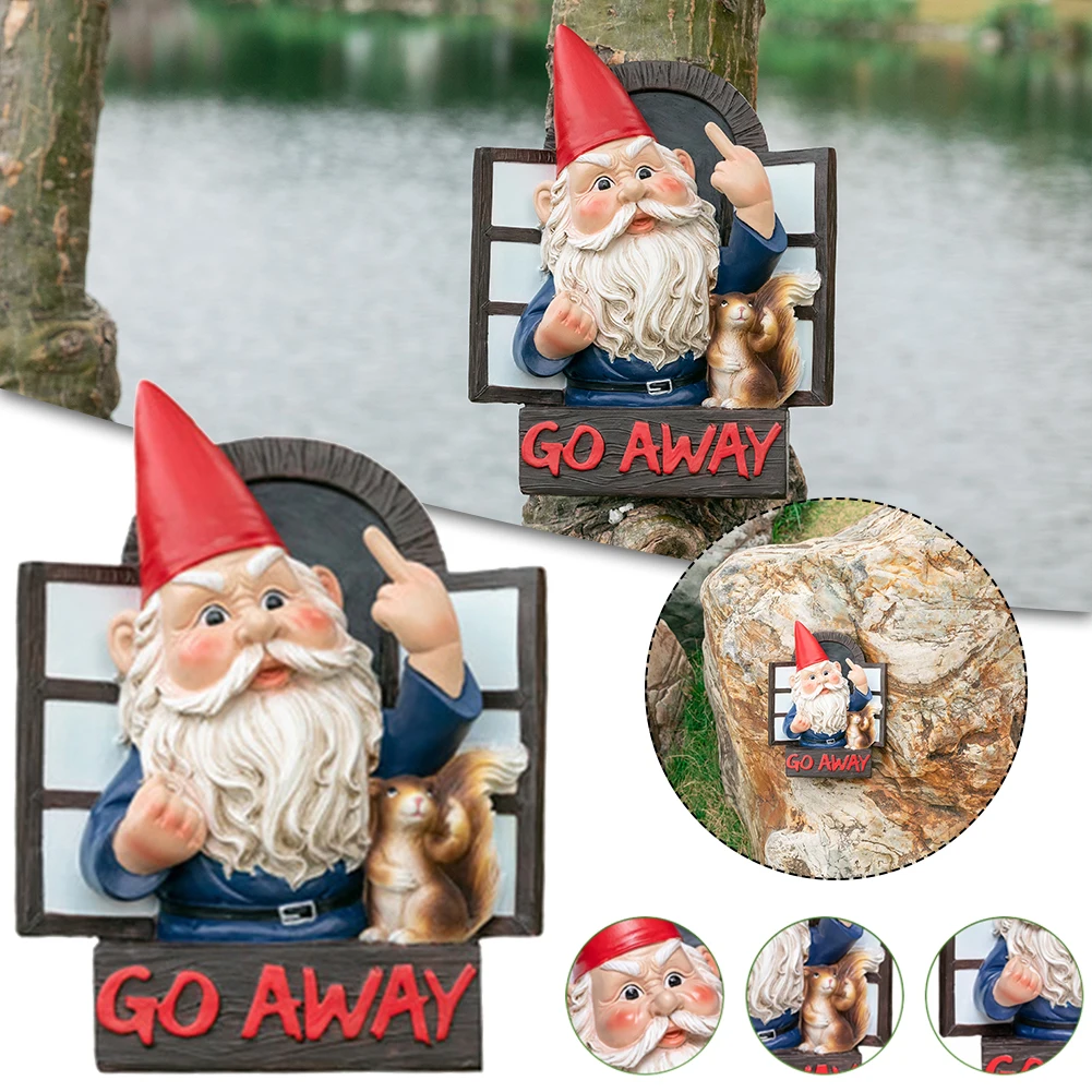 

Garden Decoration Gnome Miniature Annoying Gnome Window Figurines Resin Statues Outdoor Decor for Patio Garden Courtyard