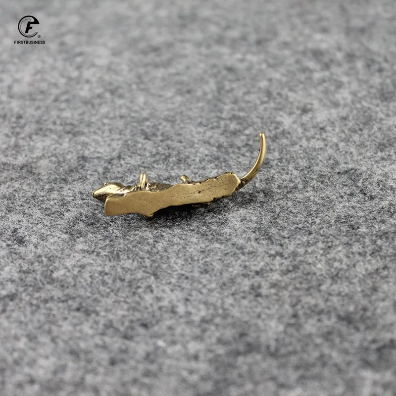 Медная тропическая пустыня животное ящерица статуя Ретро латунь Хамелеон