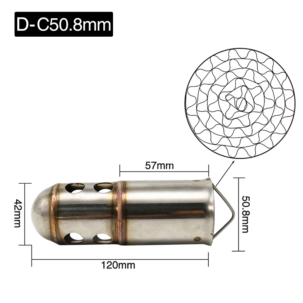 D-C50.8 ZSDTRP 50,8 мм 60 мм Мотоцикл Универсальный передний катализатор дБ Killer съемный глушитель для мотоцикла глушитель - Цвет: D-C50.8