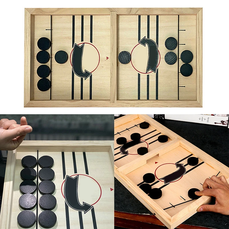 

2021 New Style Wood Sling Puck Educational Game Coordination Indoor Portable Board Party Game For Adult Child Family Party Toys