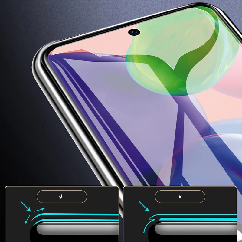 2 в 1 Гидрогелевая пленка для Samsung Galaxy A51 A71 A50 A70 Защитная экрана на Ssmsung A30 A40 A80 A90 A20E
