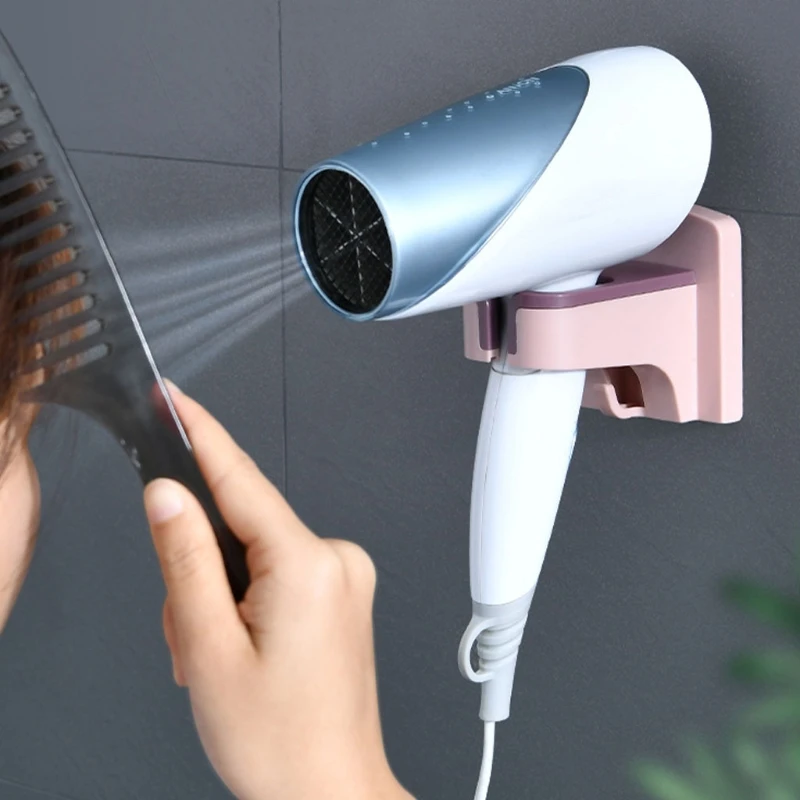 

Wall-mounted Hair Dryer Holder Bathroom Shelf Storage Hairdryer Rack Organizer