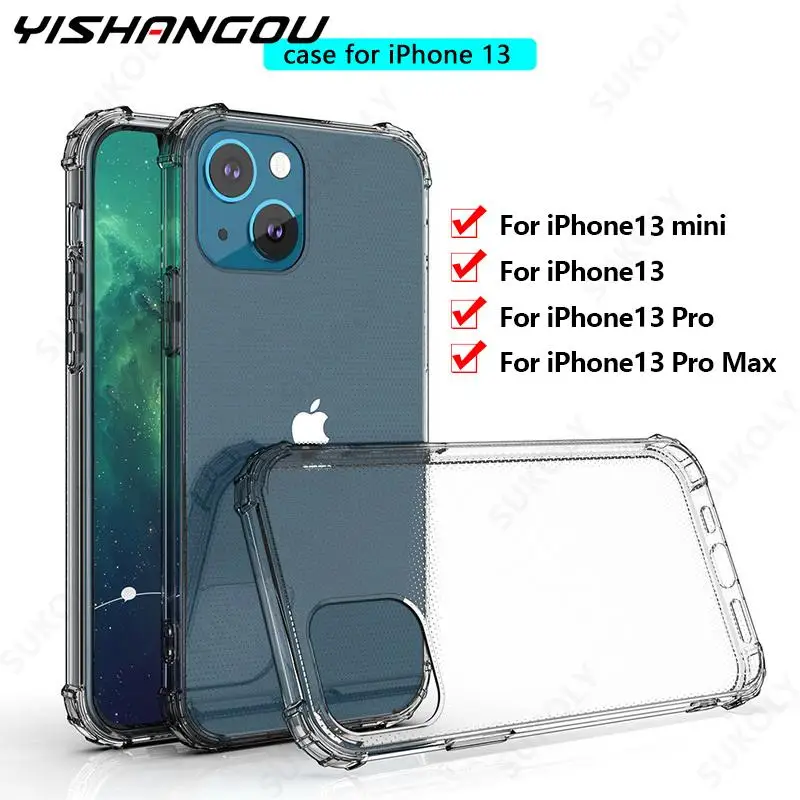 

For iPhone 13 14 Pro XS Max X XR 7 8 Plus TPU Silicon Clear Fitted Bumper Soft Case for iPhone 12 11 Pro Max Transparent Cover