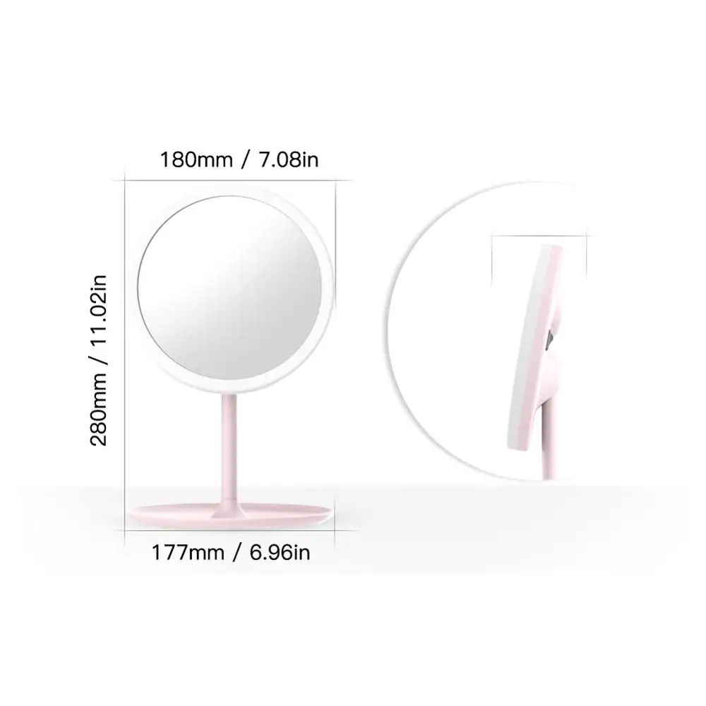

USB Charge Led Makeup Mirrors with Ring Light Hd Vanity Mirrors Smart Touch Control Illuminated Stand Up Desk Table Mirror