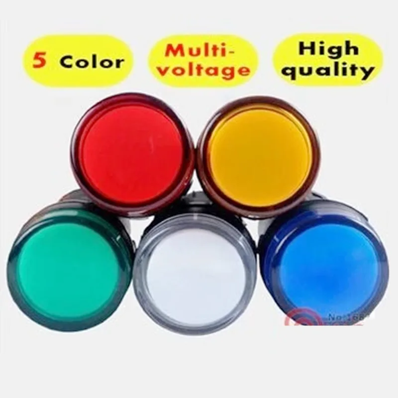 

22mm Indicator Light 12V 220VLED Power Indicator Pilot Signal Light AD16-22DS Panel Mount Lamp Multicolor 20m