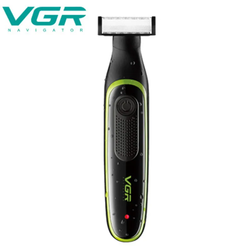 VGR, мужская электробритва с одним лезвием, зарядка через usb, триммер для лица, бороды, стрижка, водонепроницаемый, для сухого и влажного тела, для удаления волос, 3 направляющих, гребни