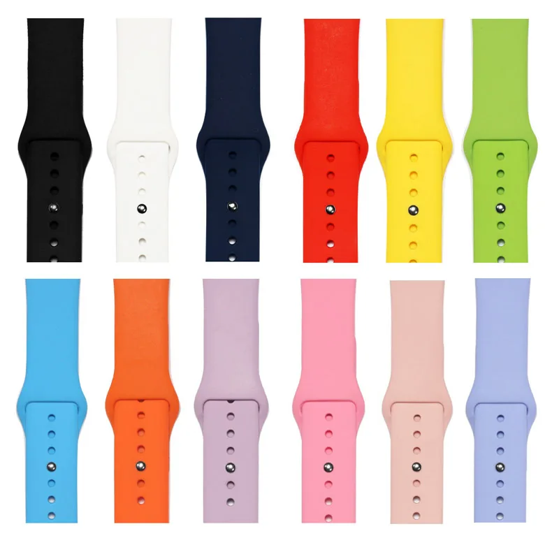 Мягкий силиконовый спортивный ремешок для наручных часов Apple Watch 38 мм/42 40 мм 44