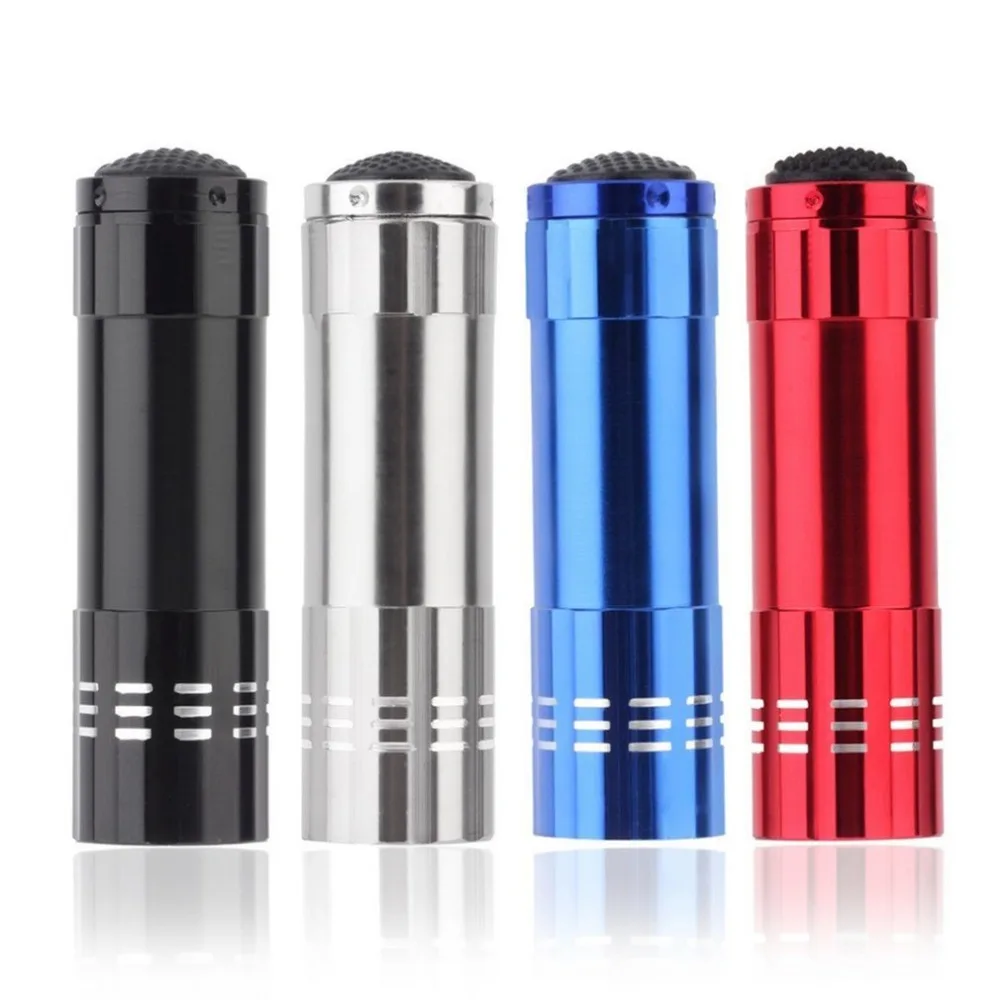 

Outdoor 9 LED UV Flashlight Torch Light Flashlight Energy Saving portable flashlight for outdoor hiking camping traveling sports