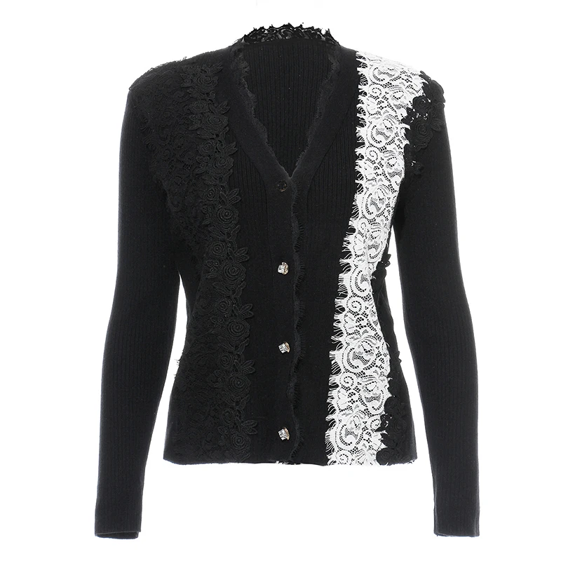 TWOTWINSTYLE Повседневный вязаный женский свитер с v-образным вырезом и длинным