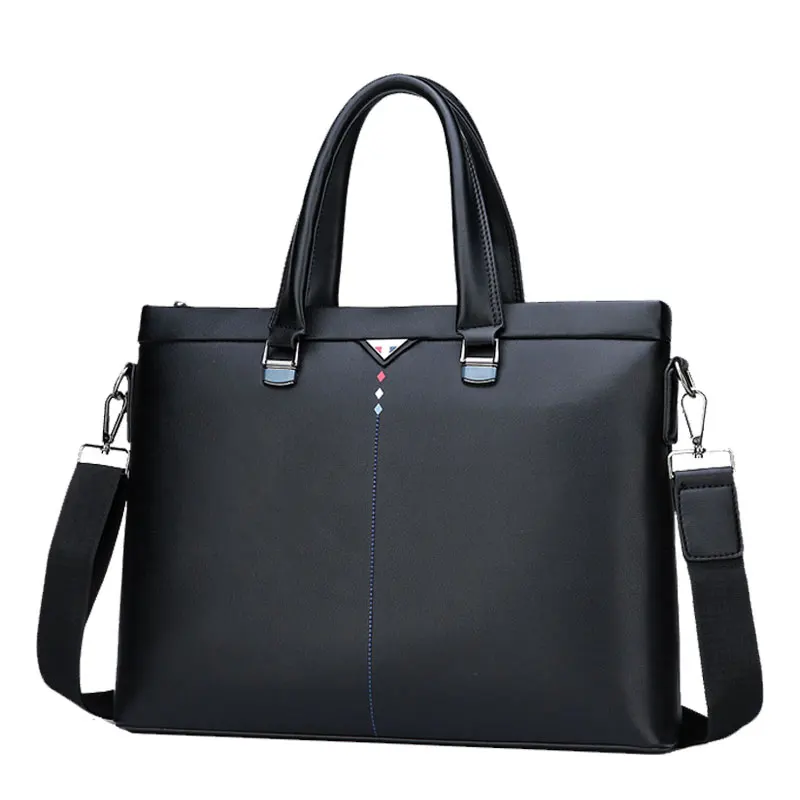 

Men Business Briefcase 14 Inch Laptop Handbags Large Capacity Shoulder Messenger Bag for Man Waterproof Pocket Leather Male Bags