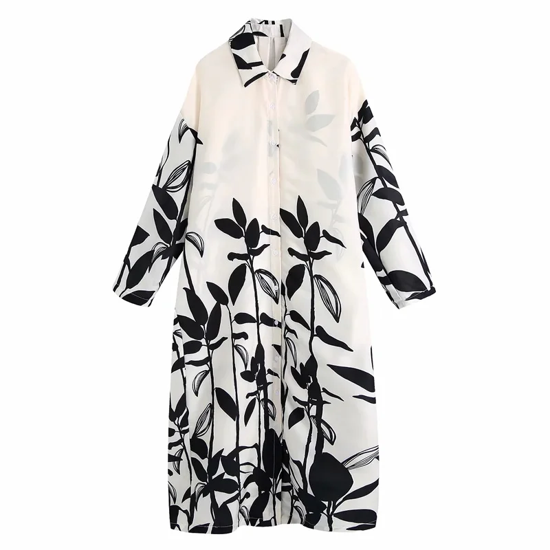 

Свободное длинное платье с отложным воротником и длинным рукавом, женская одежда в стиле бохо, повседневные платья, женское летнее платье ...