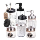 3 шт. стеклянная банка с завинчивающейся крышкой дозатора мыла держатель прозрачный Еда Класс Нержавеющаясталь Аксессуары для ванной комнаты Набор