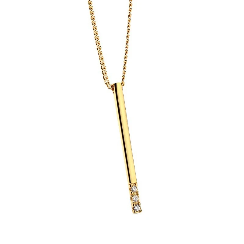 

TOSAKO New Necklace Gold Color Round Zircon Thin Women Sweater Chain Wedding Engagent