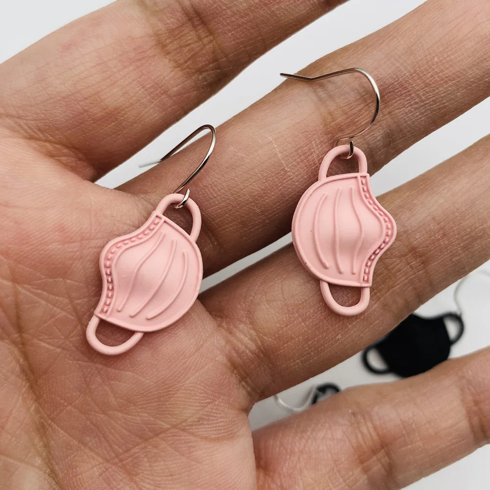 Серьги-подвески в форме маски для женщин и девушек Модные Красочные Висячие